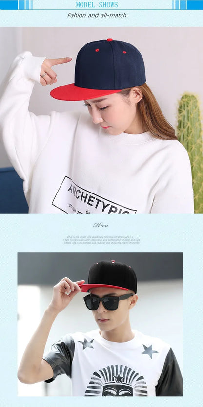 Unisex Cheap Custom Hip hop Flat Trucker Hats For Dance Caps Women Men Solid Color Adjustable Flat Bill Snpback Hat with Logo
