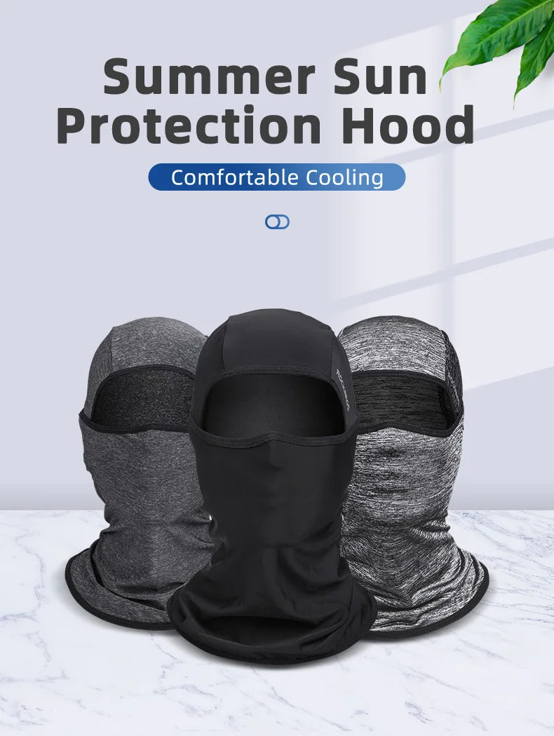 ROCKBROS Women Men's Balaclava Sun Protection Electric Bicycle Motorcycle Full Face Mask Ice Silk Headgear Cycling Spring Summer