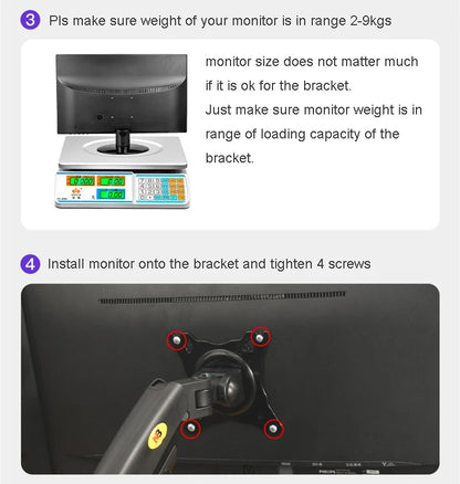 New NB F160 Gas Spring Desktop 17'-27' Dual Monitor Holder Arm With 2 USB3.0 Monitor Mount Bracket Load 2-9 Kg Each Arm