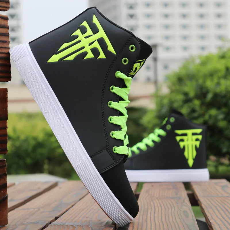 2021 New Men's High Top Sports Shoes Vulcanized Shoes Canvas Shoes Men's Casual Sports Shoes Autumn and Winter Skateboard Shoes