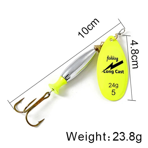 NGB 1PC Long Cast 4#-18g 5#-24g Spinner Lure Bait Spoon Lures Pike Metal Fishing Lure Bass Hard Bait With Hooks