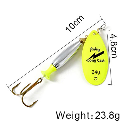NGB 1PC Long Cast 4#-18g 5#-24g Spinner Lure Bait Spoon Lures Pike Metal Fishing Lure Bass Hard Bait With Hooks