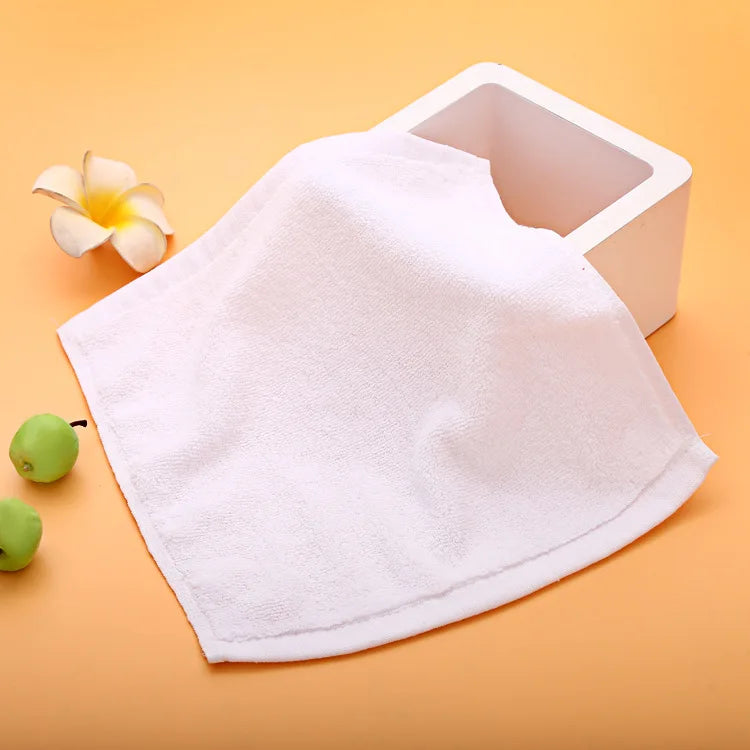 5pcs Small square towel pure cotton kindergarten white square towel foot therapy Hotel Hotel napkin small towel towels bathroom