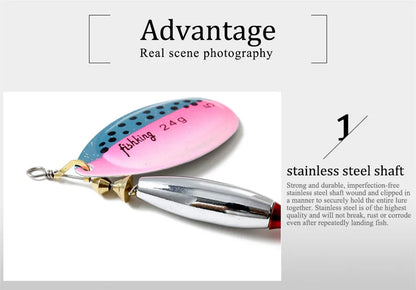 NGB 1PC Long Cast 4#-18g 5#-24g Spinner Lure Bait Spoon Lures Pike Metal Fishing Lure Bass Hard Bait With Hooks