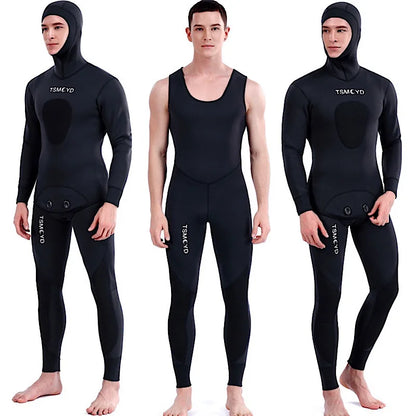 Diving Scuba Under Water Fishing SCR 3MM Black Neoprene Wetsuit Spearfishing Fishing Cold Warm Winter Two-piece Diver Suit