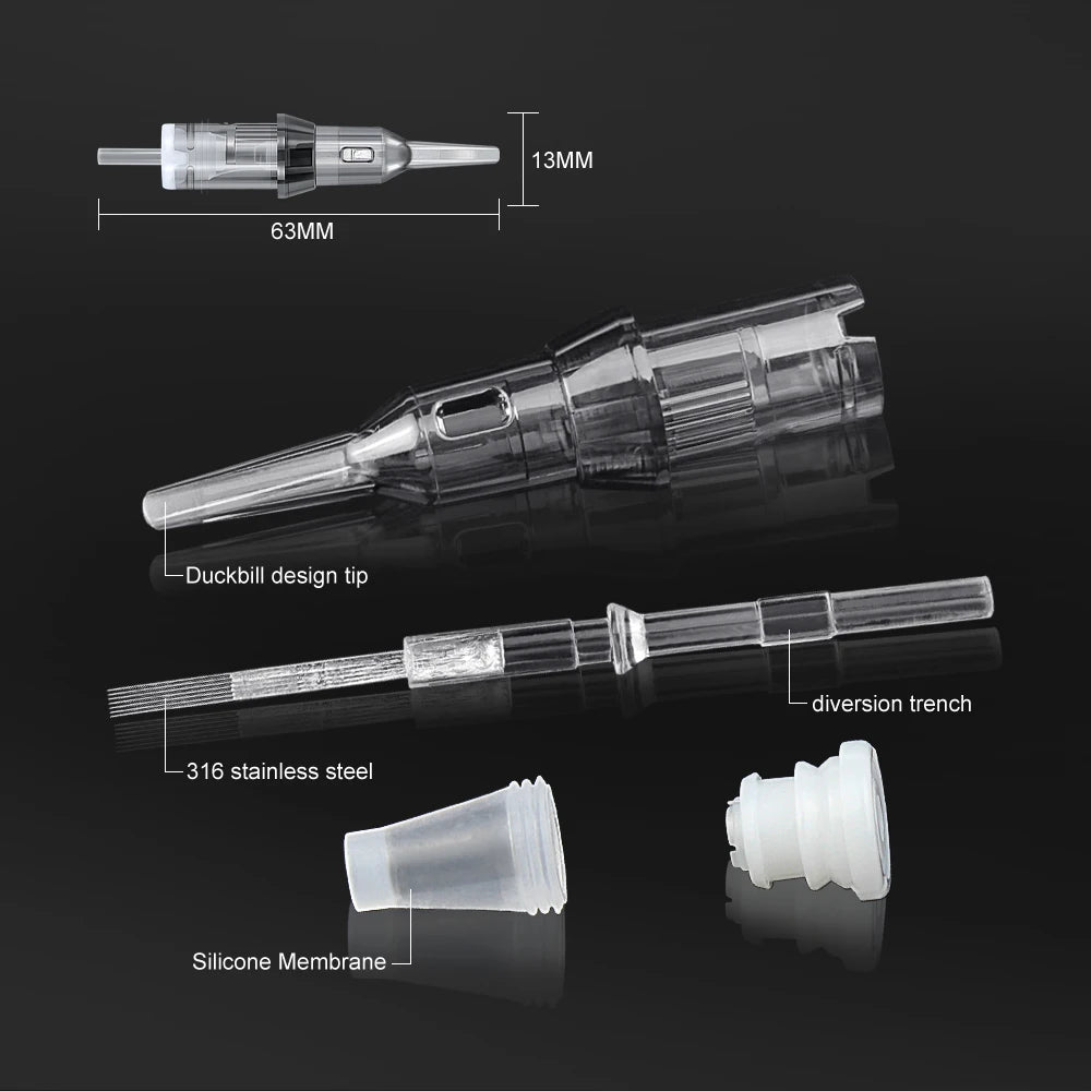 20pcs Permanent Makeup Tattoo Cartridge Needle Permanent Makeup Needles Sterilized for Tattoo Pen Machine Tattoo Needles