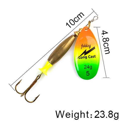 NGB 1PC Long Cast 4#-18g 5#-24g Spinner Lure Bait Spoon Lures Pike Metal Fishing Lure Bass Hard Bait With Hooks