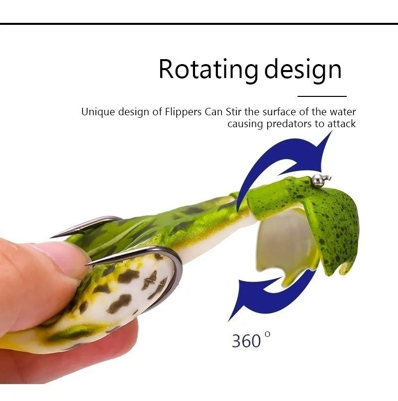 Double Propeller Thunder Frog Fishing Lure 9cm/13.6g Floating Bionic Soft Lure Carp Fishing Artificial Crankbait Minnow Lure