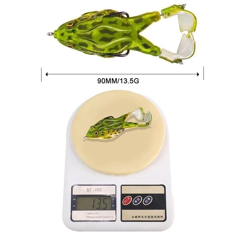 Double Propeller Thunder Frog Fishing Lure 9cm/13.6g Floating Bionic Soft Lure Carp Fishing Artificial Crankbait Minnow Lure