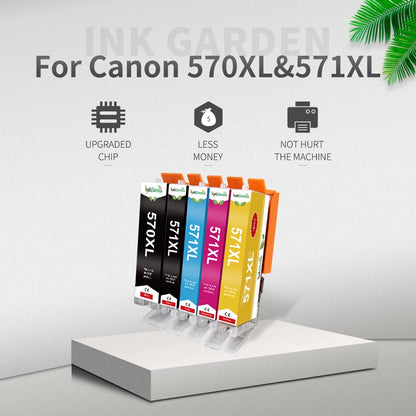 InkGarden 570 571 XL Bläckpatron 570XL för Canon PGI-570 CLI-571 Kompatibel PIXMA MG5700 TS5055 TS9050 TS9055 Skrivare