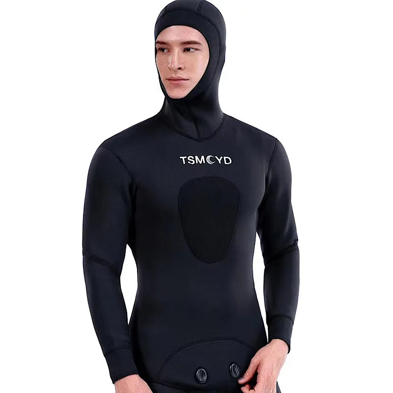 Diving Scuba Under Water Fishing SCR 3MM Black Neoprene Wetsuit Spearfishing Fishing Cold Warm Winter Two-piece Diver Suit