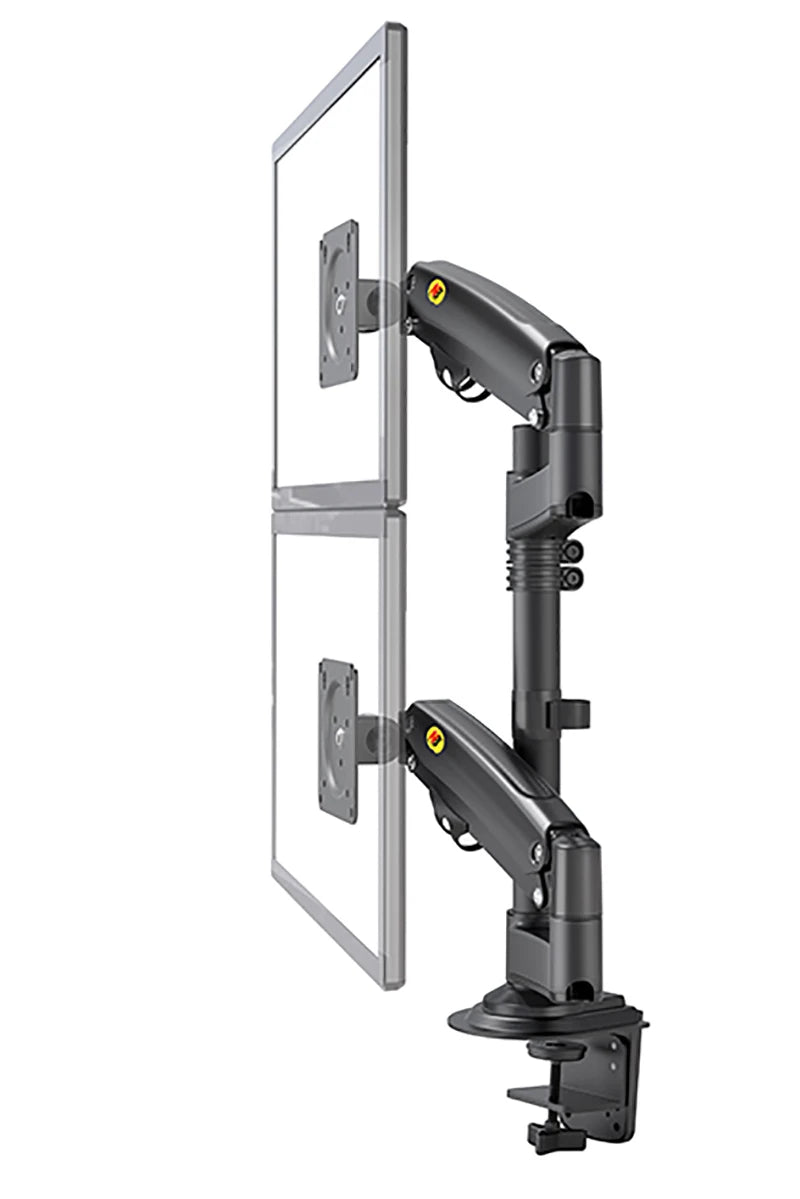 NB New H180 Full Motion 17'-27' Double Monitor Holder Gas Spring Arm LCD Mount Ergonomic Dual Arm Clamp Bracket 2-9kgs Each