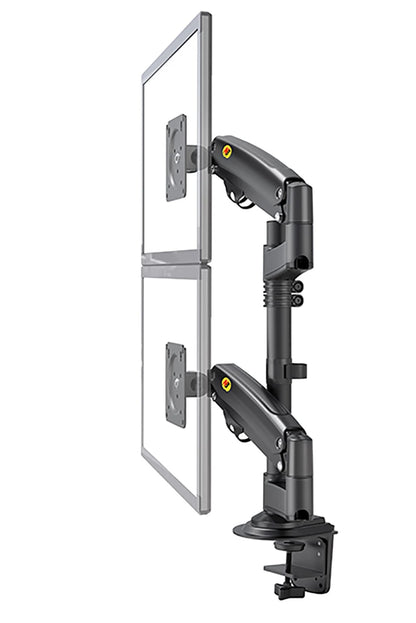 NB New H180 Full Motion 17'-27' Double Monitor Holder Gas Spring Arm LCD Mount Ergonomic Dual Arm Clamp Bracket 2-9kgs Each