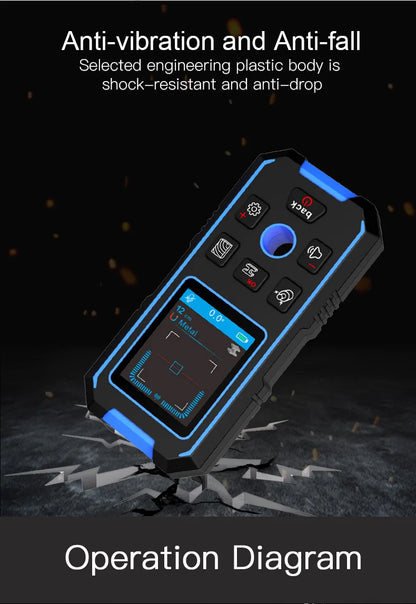 NOYAFA NF-518 Metal Detector Backlit Black AC Wood Stud Finder Cable Wires Depth Tracker Undeground Wall Scanner LCD HD Display