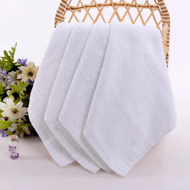 5pcs Small square towel pure cotton kindergarten white square towel foot therapy Hotel Hotel napkin small towel towels bathroom