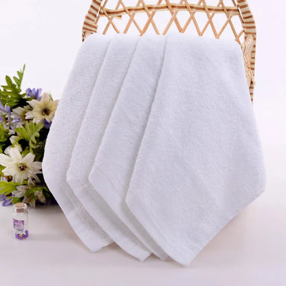 5pcs Small square towel pure cotton kindergarten white square towel foot therapy Hotel Hotel napkin small towel towels bathroom