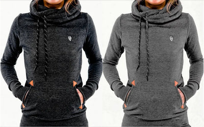 Long Sleeve Embroidered Hoodie, Pocket, Fashion Trend, Autumn