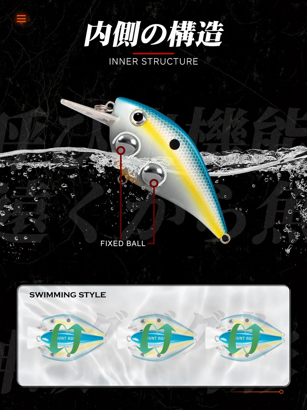 Hunthouse Fishing Hard Lures Crank Lure Floating 65mm/16.5g KVD 2.5 Squarebill Crankbait Wobblers Swimbait For Bass Pike Trout