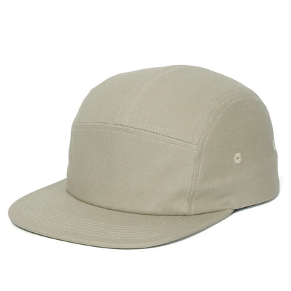 DongKing 5 Panel Cap Short Brim Hat Flat Bill Cotton Blank Camping Hats Solid Colors Low Crown Classic Adjustable