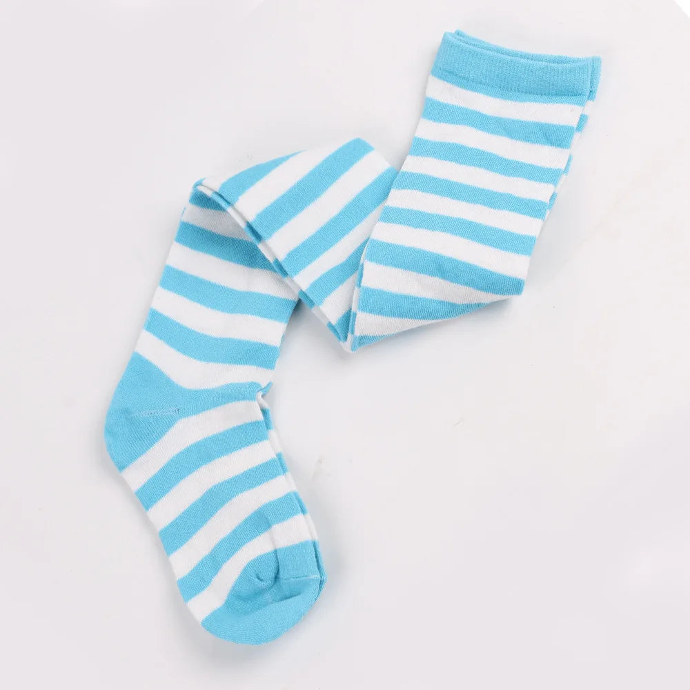 Shengyuzi randiga overknee-strumpor dam – cirka 60 cm, One Size