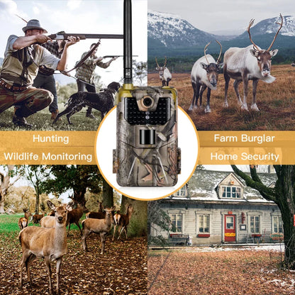 4G FTP SMTP  MMS SMS Email Trail Camera Wireless Wildlife Wild Hunting Cameras Cellular Mobile HC900LTE 20MP 1080P Night Vision