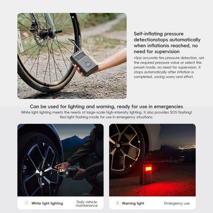 Original Xiao Mijia Air Pump 2 Pro Portable Vehicle Maintenance Electric Air Compressor Inflator With Emergency Light
