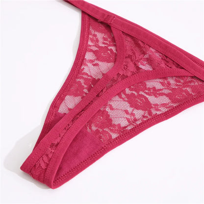 Women Lace Panties Thongs Girls M-XL Intimates Lingerie Female Low Rise G-String Transparent Underwear Hollow Out T-Back Bikini