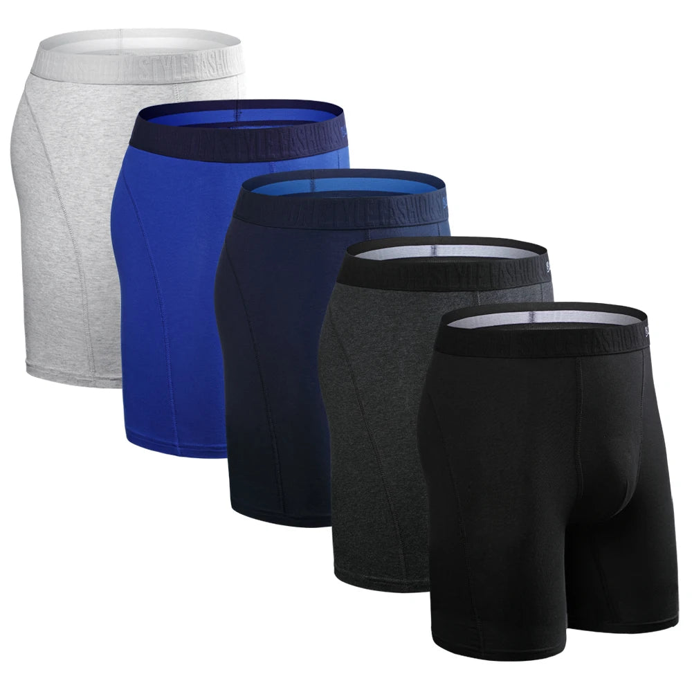 BONITOS 5-pack Långa Boxershorts – Kamouflage, Gylf, Bekväm Passform, S–XXL