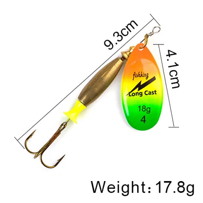 NGB 1PC Long Cast 4#-18g 5#-24g Spinner Lure Bait Spoon Lures Pike Metal Fishing Lure Bass Hard Bait With Hooks