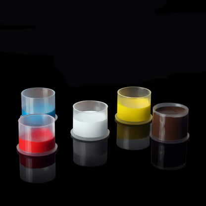 300/100PCS Disposable Tattoo Ink Cups with Base S/M/L Mixed Permanent Makeup Pigment Holder Caps Tattoo Accessories