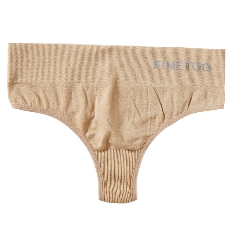 FINETOO 2PCS/Set M-2XL Bodyshaper G-String Panties Women Slim Underwear Female Lingerie Sexy Lady Thongs High Waist Underpants