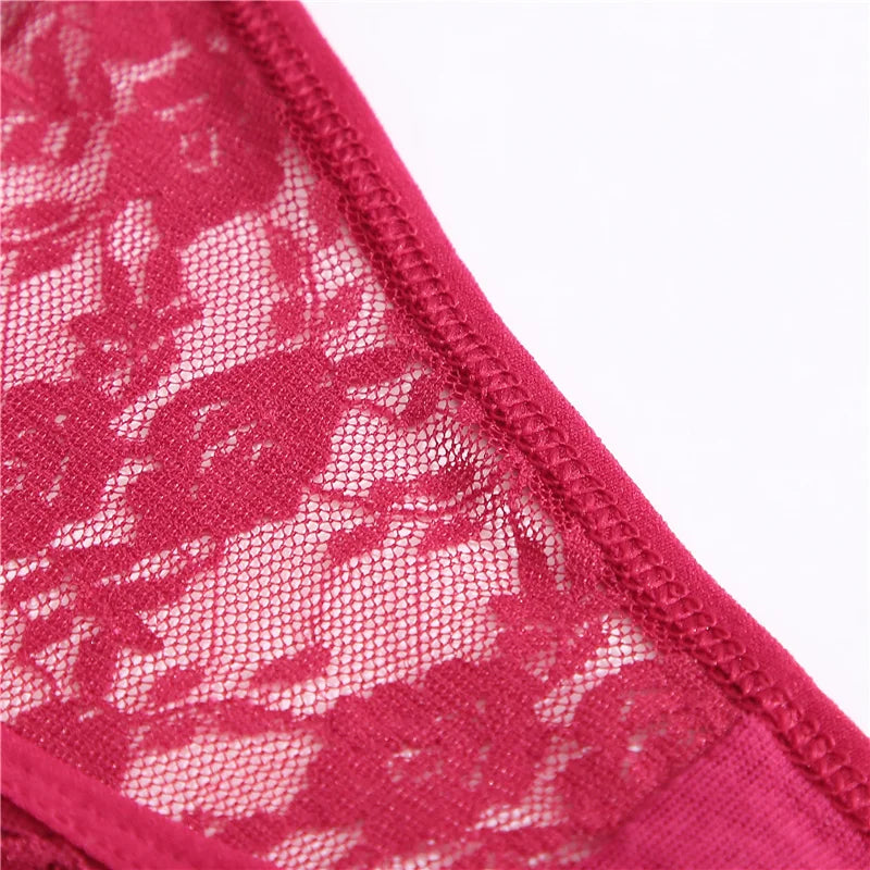 Women Lace Panties Thongs Girls M-XL Intimates Lingerie Female Low Rise G-String Transparent Underwear Hollow Out T-Back Bikini