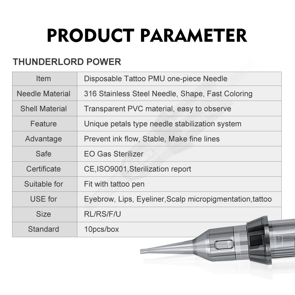 20pcs Permanent Makeup Tattoo Cartridge Needle Permanent Makeup Needles Sterilized for Tattoo Pen Machine Tattoo Needles