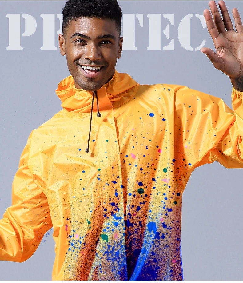 Waterproof One-Piece Overalls With Hood Oil-Resistant Work Safety Clothing Coverall For Sparying Painting Factory Clothes