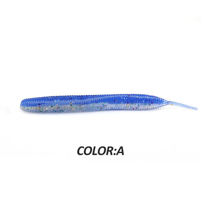 2019 new Supercontinent Needle-tailed straight worm now hot 100mm/10pcs Double Color Silicone Bait