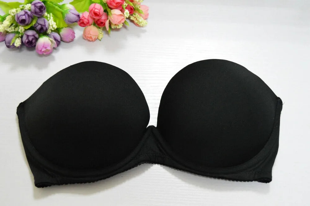 Hot Sexy Women Wedding Multiway Bralette Add 2 Cup Supper Padded Push Up Bra Strapless Bra Underwear Size 32 34 36 38 40 A B C D