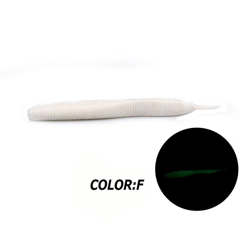 2019 new Supercontinent Needle-tailed straight worm now hot 100mm/10pcs Double Color Silicone Bait