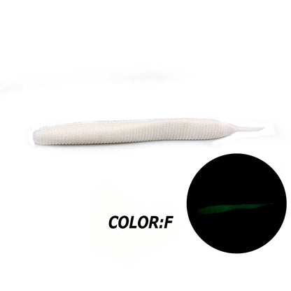 2019 new Supercontinent Needle-tailed straight worm now hot 100mm/10pcs Double Color Silicone Bait