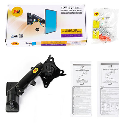 17-27" Gas Spring Full Motion TV Wall Mount LCD LED Monitor Holder Aluminum Arm Bracket NB F120