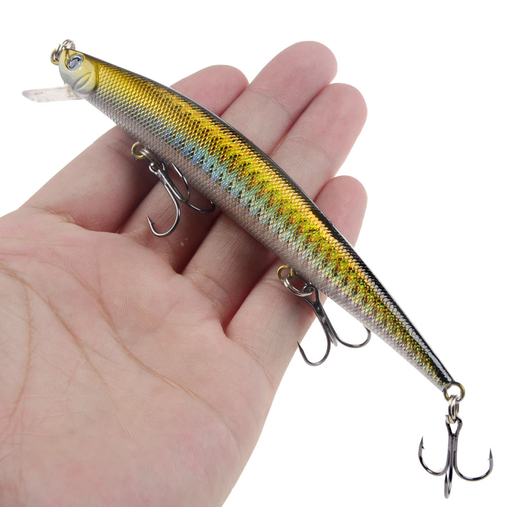 1pcs Fishing Lures 12.5cm/12g Minnow Lure Rattling High Quality Hard Bait Crankbait Wobbler Fishing Tackle Leurre Peche For Pike