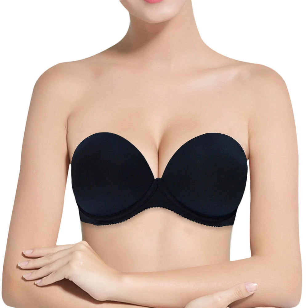 Hot Sexy Women Wedding Multiway Bralette Add 2 Cup Supper Padded Push Up Bra Strapless Bra Underwear Size 32 34 36 38 40 A B C D