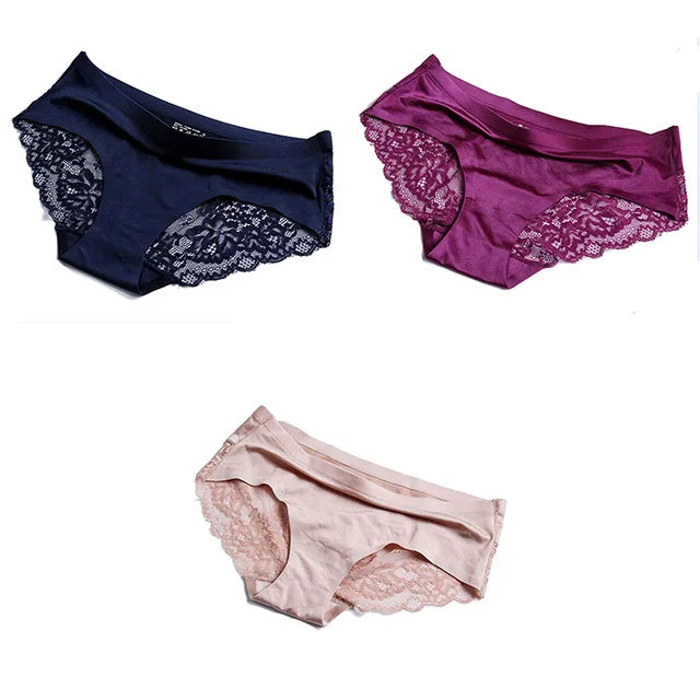 Panties Women's Lace Female Underwear Seamless Panties Sexy Panties Mid-Rise Silky Panties Cotton Crotch Briefs Dropshipping 4XL