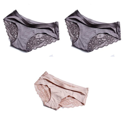Panties Women's Lace Female Underwear Seamless Panties Sexy Panties Mid-Rise Silky Panties Cotton Crotch Briefs Dropshipping 4XL