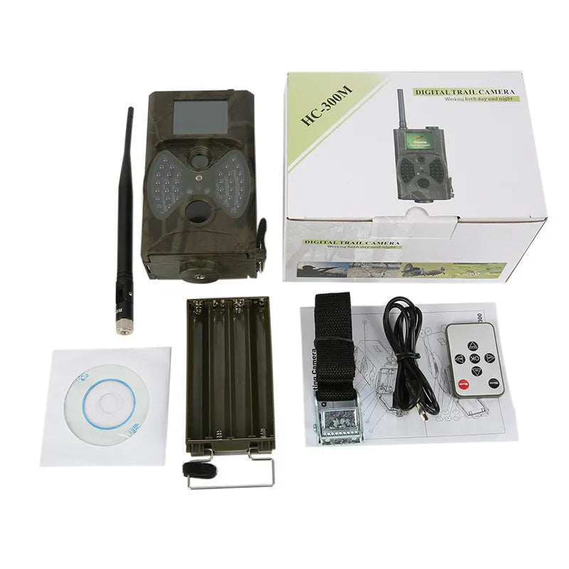 2G GSM MMS SMTP Hunting Trail Camera Cellular Mobile 16MP 1080P Photo Traps Wild Camera HC300M Wireless Wildlife Surveillance