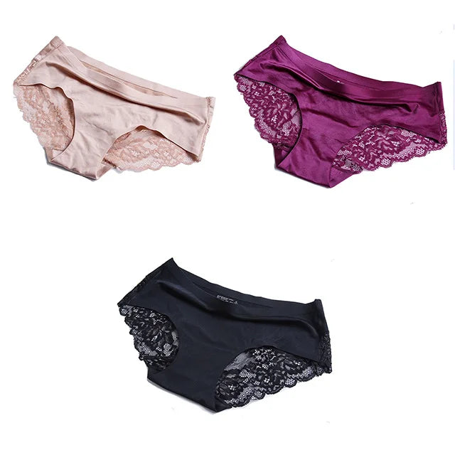 Panties Women's Lace Female Underwear Seamless Panties Sexy Panties Mid-Rise Silky Panties Cotton Crotch Briefs Dropshipping 4XL