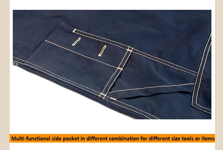 Multi Pocket Work Bib Overalls Men With Knee Pads Working Uniforms Repairman