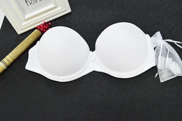 New Sexy Lingerie Push Up Bra Big Size 1/2 Cup Strapless Halter  Women Silicone Padded Wedding A B C D E F 70 75 80 85 90 95
