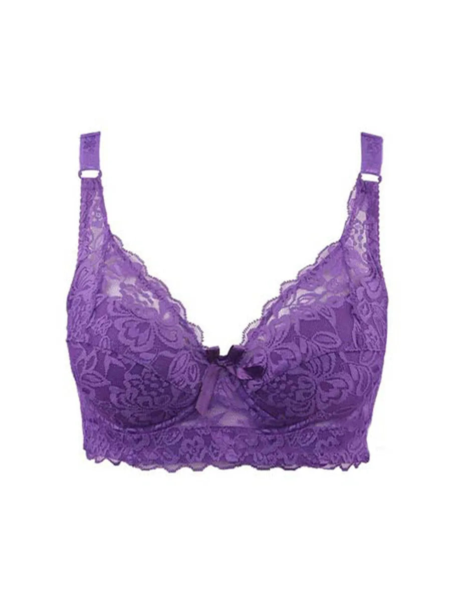 Hot Full cup thin underwear small bra plus size wireless adjustable lace Women's bra breast cover B C D cup Large size Lace Bras