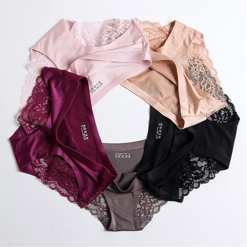 Panties Women's Lace Female Underwear Seamless Panties Sexy Panties Mid-Rise Silky Panties Cotton Crotch Briefs Dropshipping 4XL