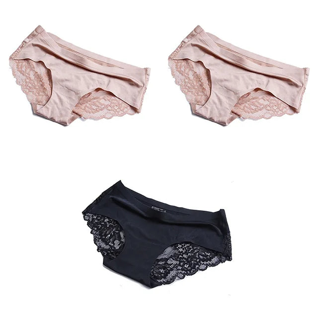 Panties Women's Lace Female Underwear Seamless Panties Sexy Panties Mid-Rise Silky Panties Cotton Crotch Briefs Dropshipping 4XL